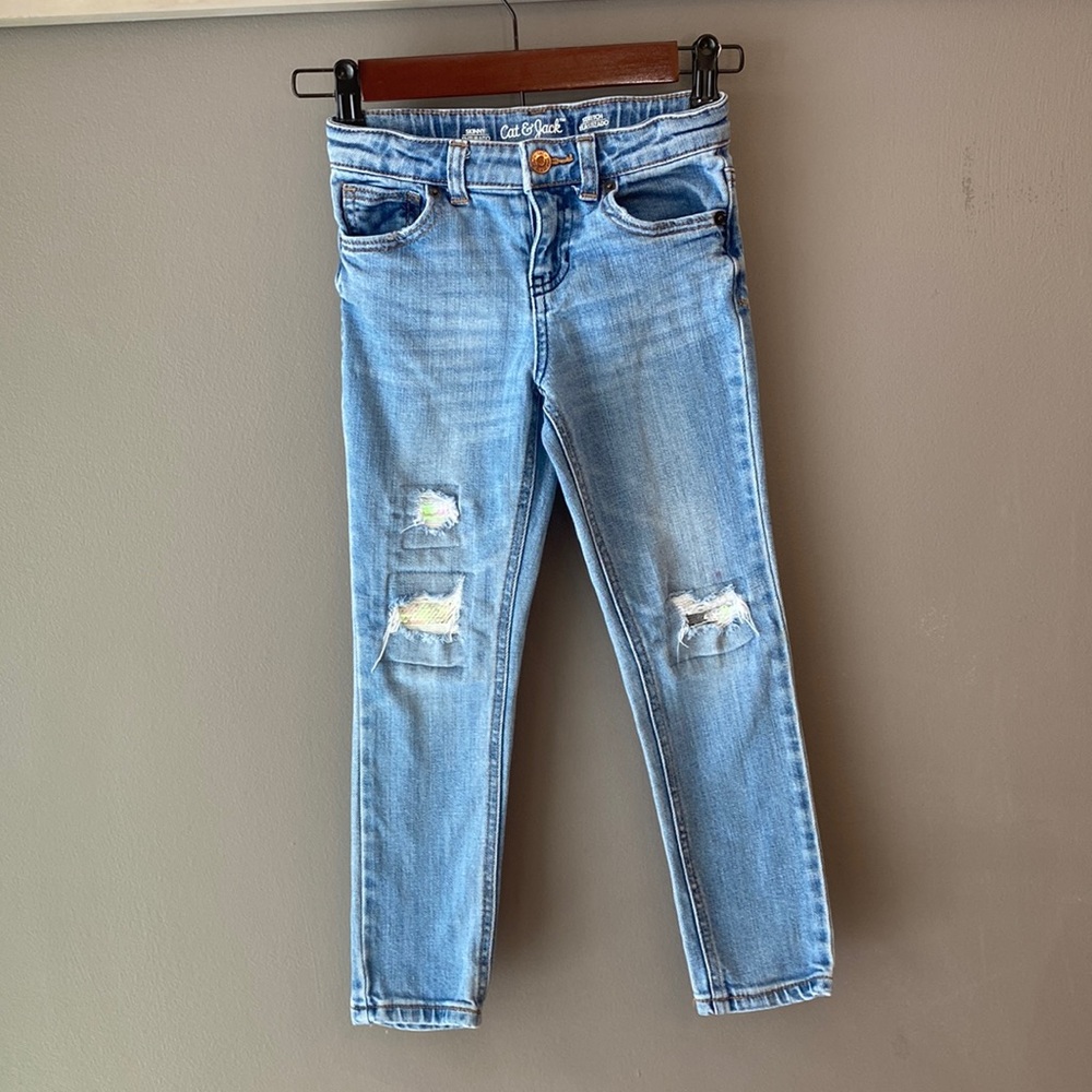 Cat & Jack Girls Size 6 Distressed Skinny Jeans